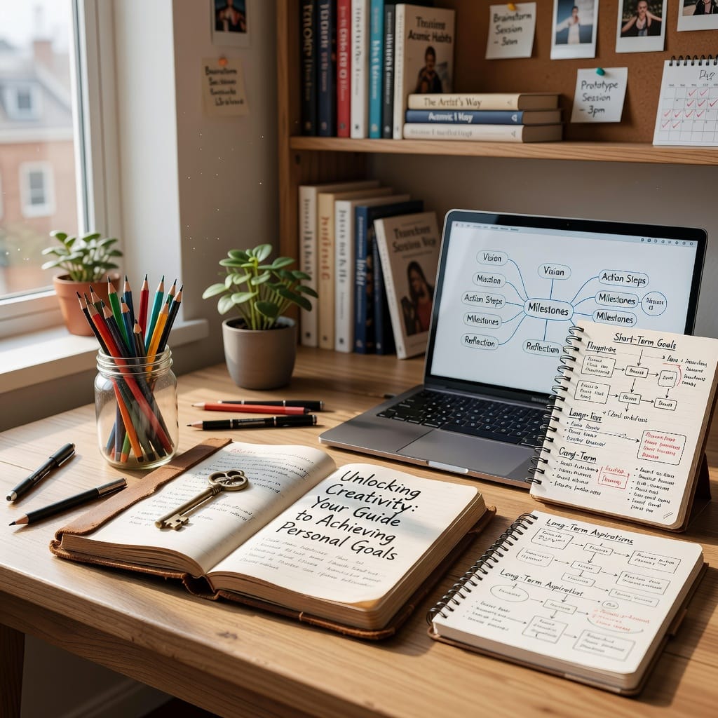 Unlocking Creativity: Your Guide to Achieving Personal Goals 3 Illustration of unlocking creativity: keys opening a lock to spark ideas for achieving personal goals.